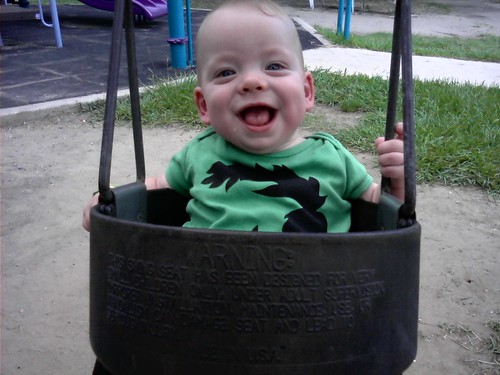 Oliver's first swing!