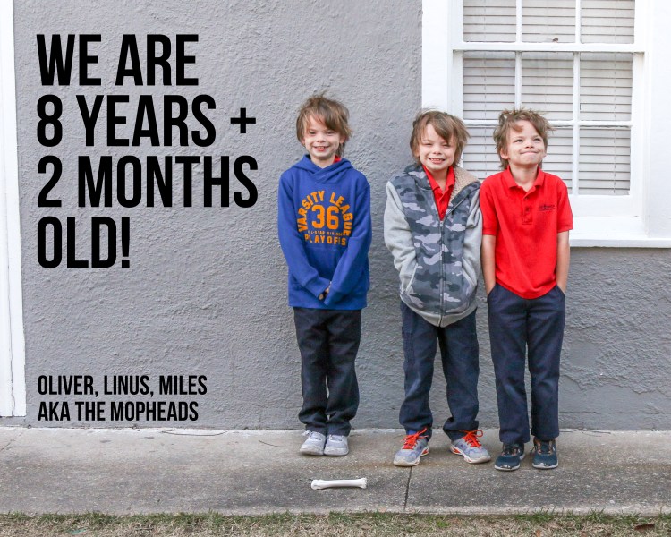 monthly pics of triplets by pyjammy.com